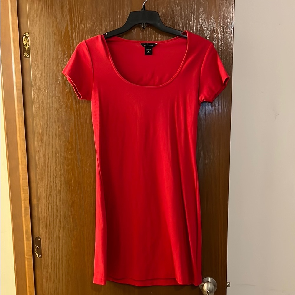 Moda International Red Fitted Cap Sleeve Dress